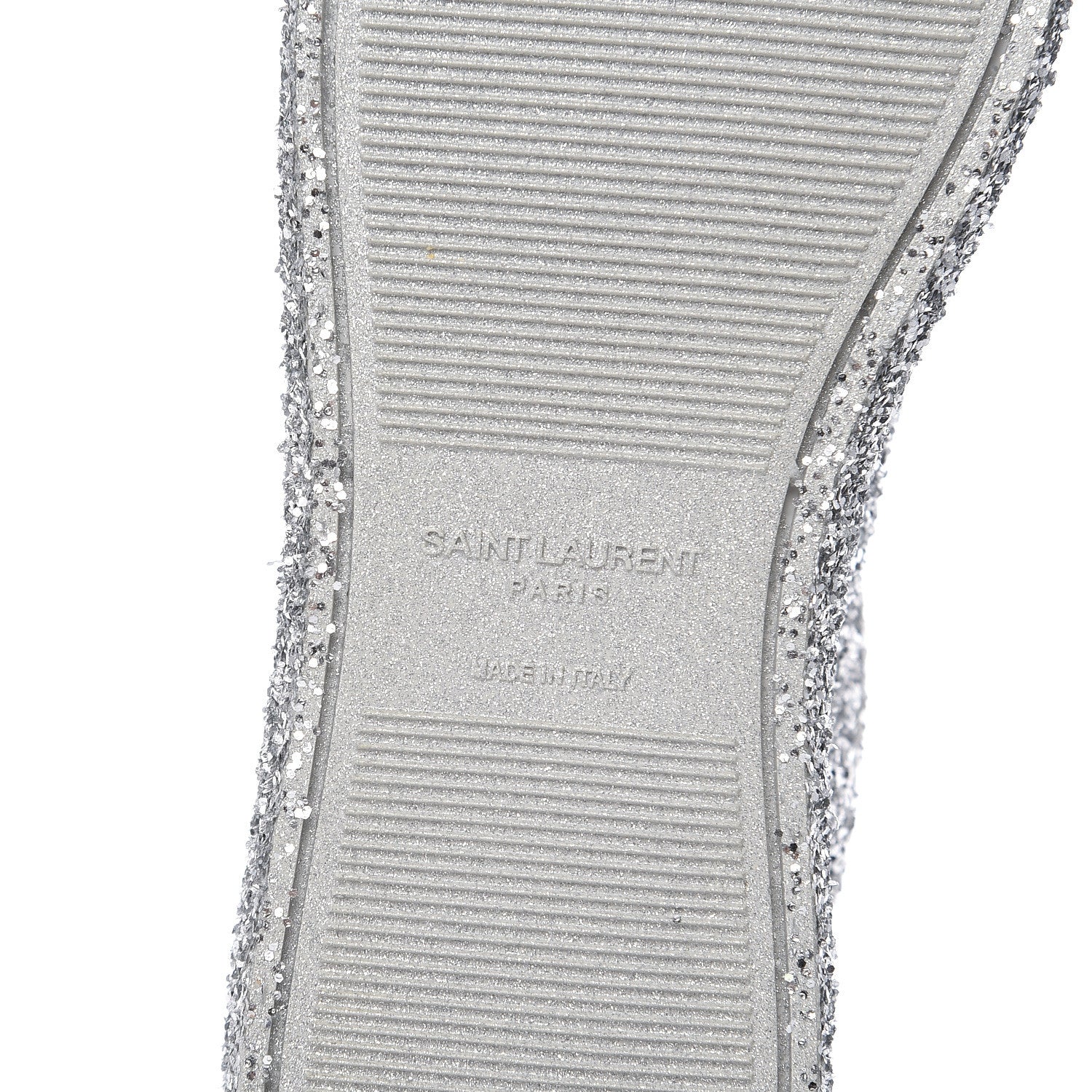 Saint Laurent Calfskin Crystal Glitter Andy Sneakers 37.5 Silver 6 of 8