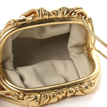 Bottega Veneta Metallic Crinkled Lambskin The Mini Pouch Oro 4 of 11
