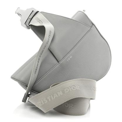 Christian Dior Grained Calfskin Kim Jones Saddle Bag Light Grey 3 of 13