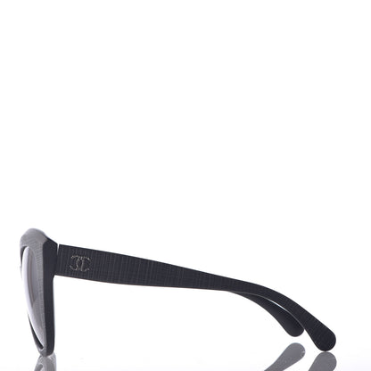 Chanel Tweed Effect CC Polarized Butterfly Signature Sunglasses 5332 Black 3 of 7
