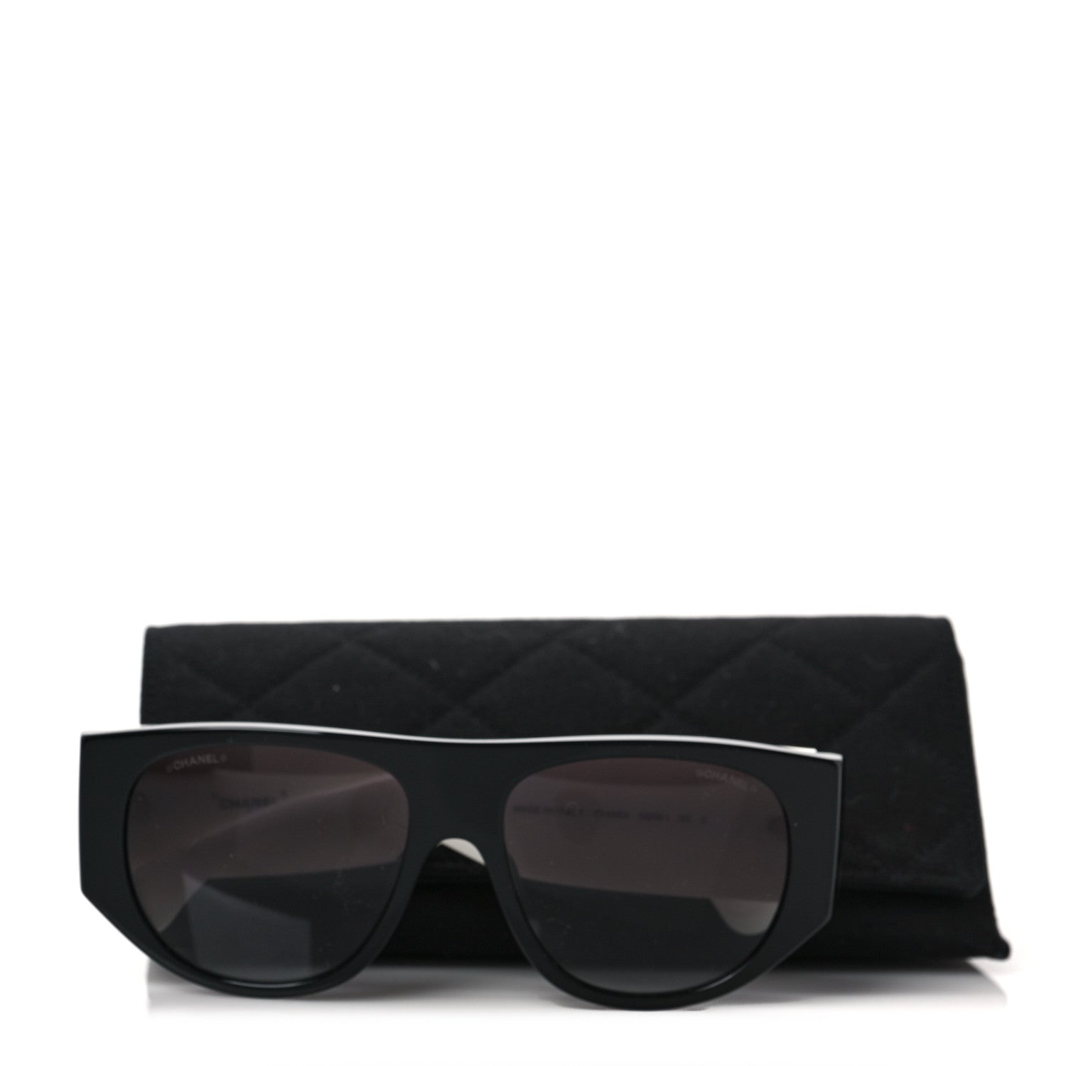Chanel Acetate Quilted CC Pilot Sunglasses 71465 White Black 7 of 7