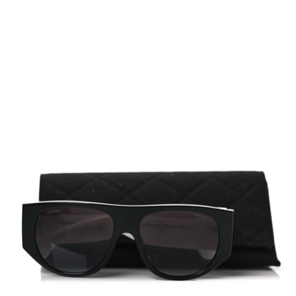 Chanel Acetate Quilted CC Pilot Sunglasses 71465 White Black 7 of 7