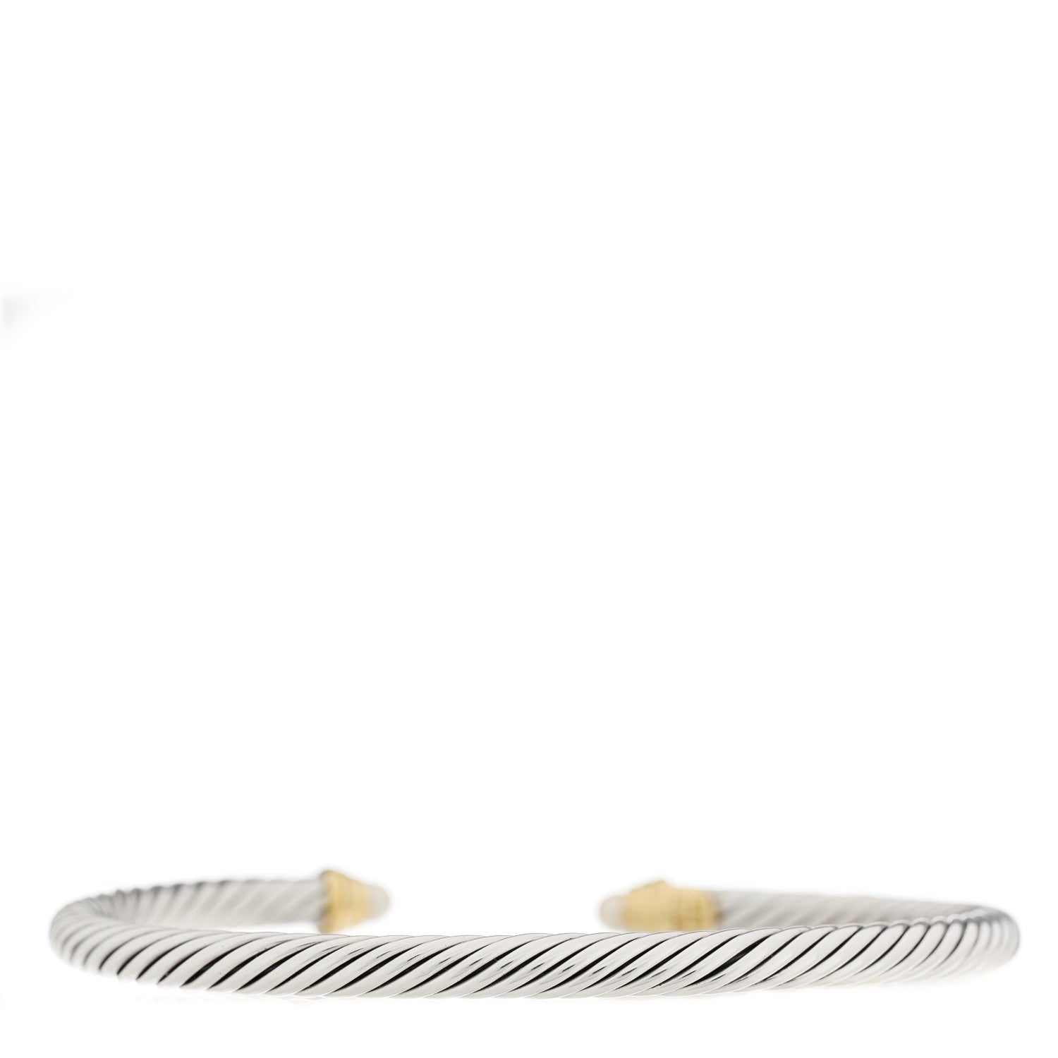 David Yurman Sterling Silver 18K Yellow Gold Pearl 4mm Cable Classics Bracelet 2 of 3