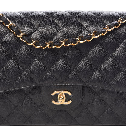 Chanel Caviar Quilted Jumbo Double Flap Black 10 of 11