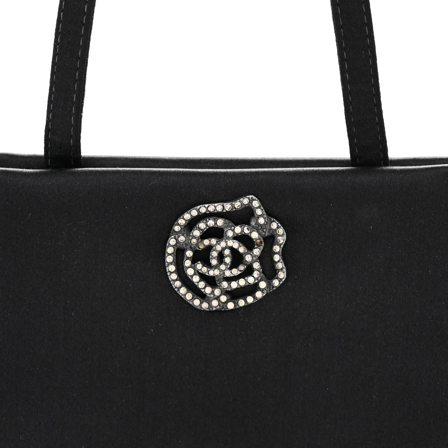 Satin Crystal Evening Bag Black Black