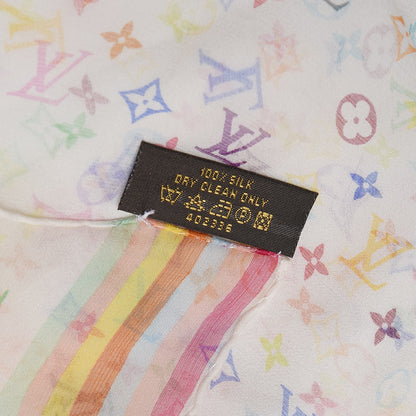 Louis Vuitton Silk Multicolor Stole White 6 of 7
