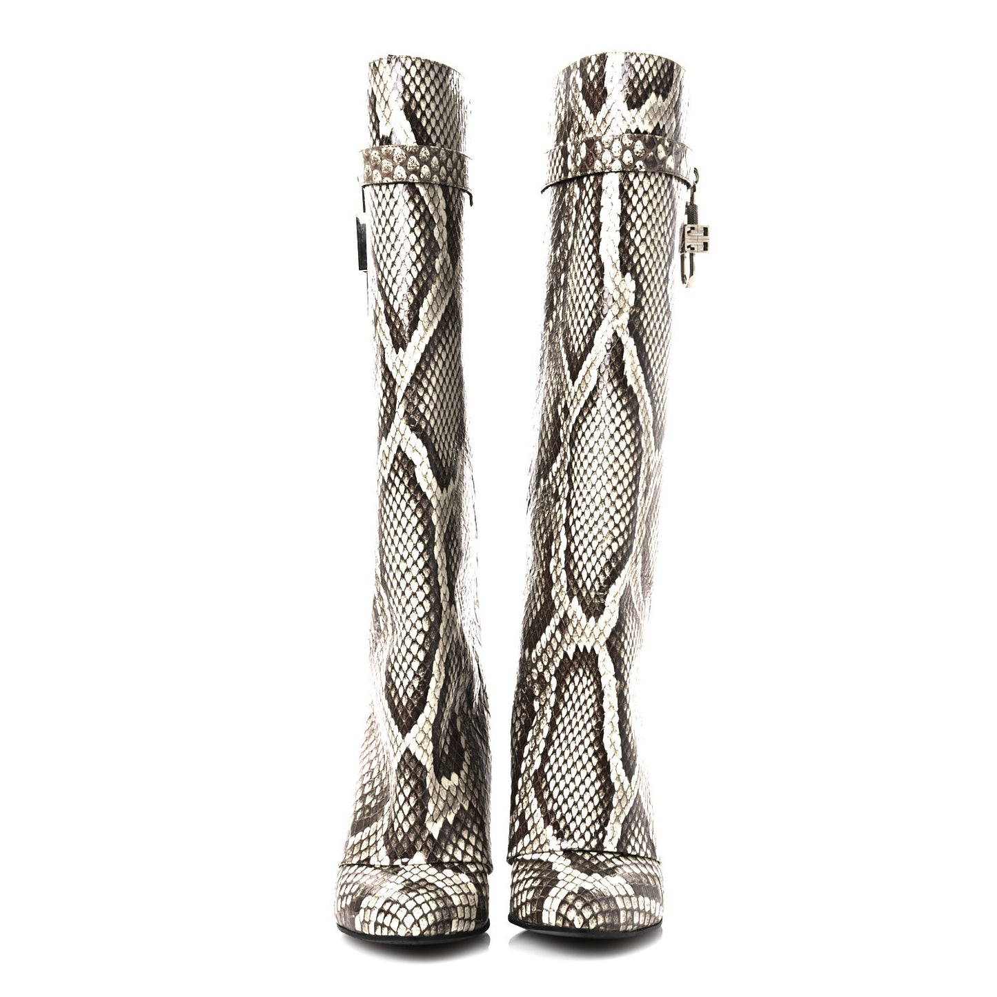 Snakeskin Shark Lock Pant Boots 41 Grey Natural