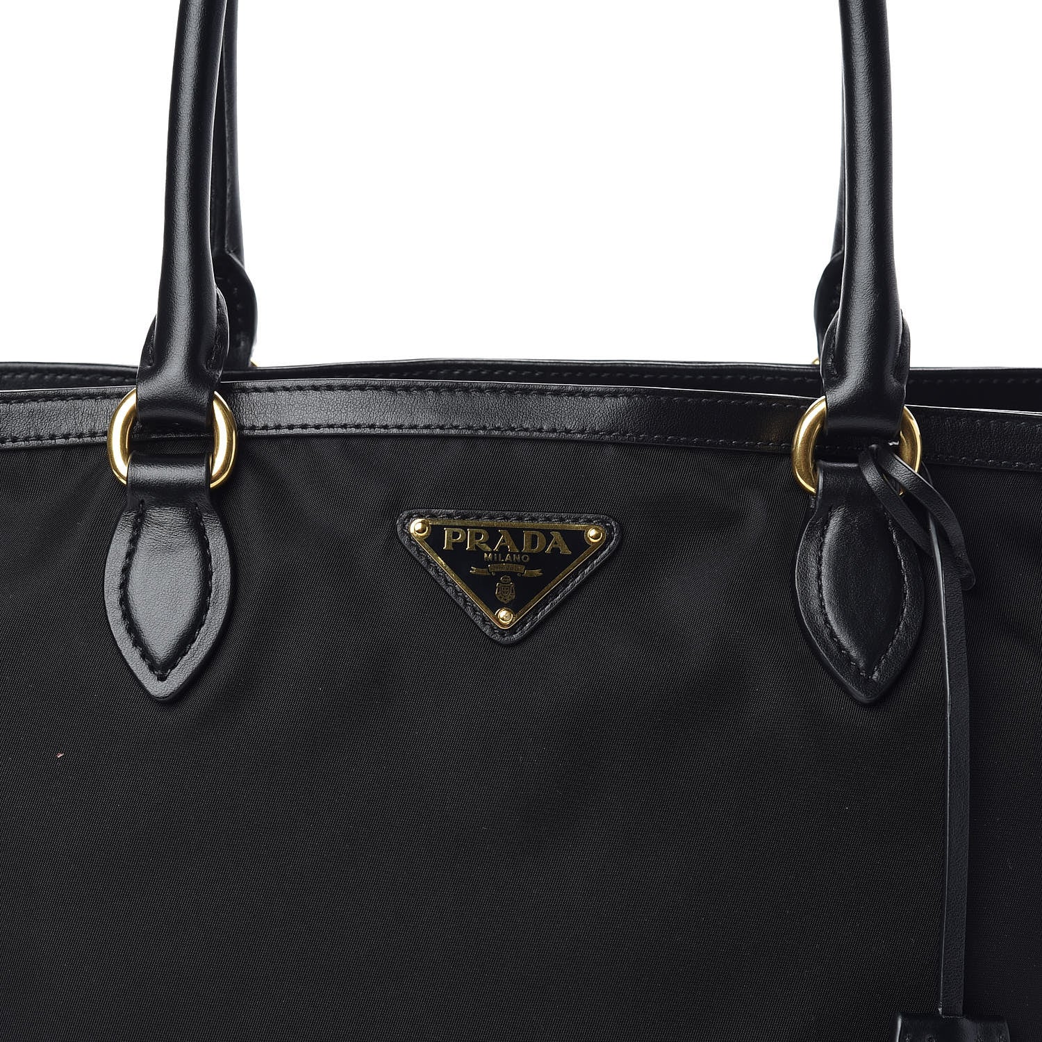 Prada Tessuto Nylon Soft Calf Tote Black 10 of 10