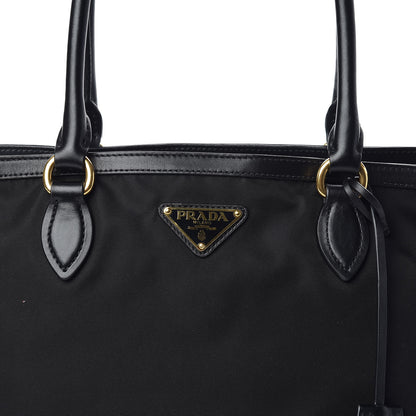 Prada Tessuto Nylon Soft Calf Tote Black 10 of 10