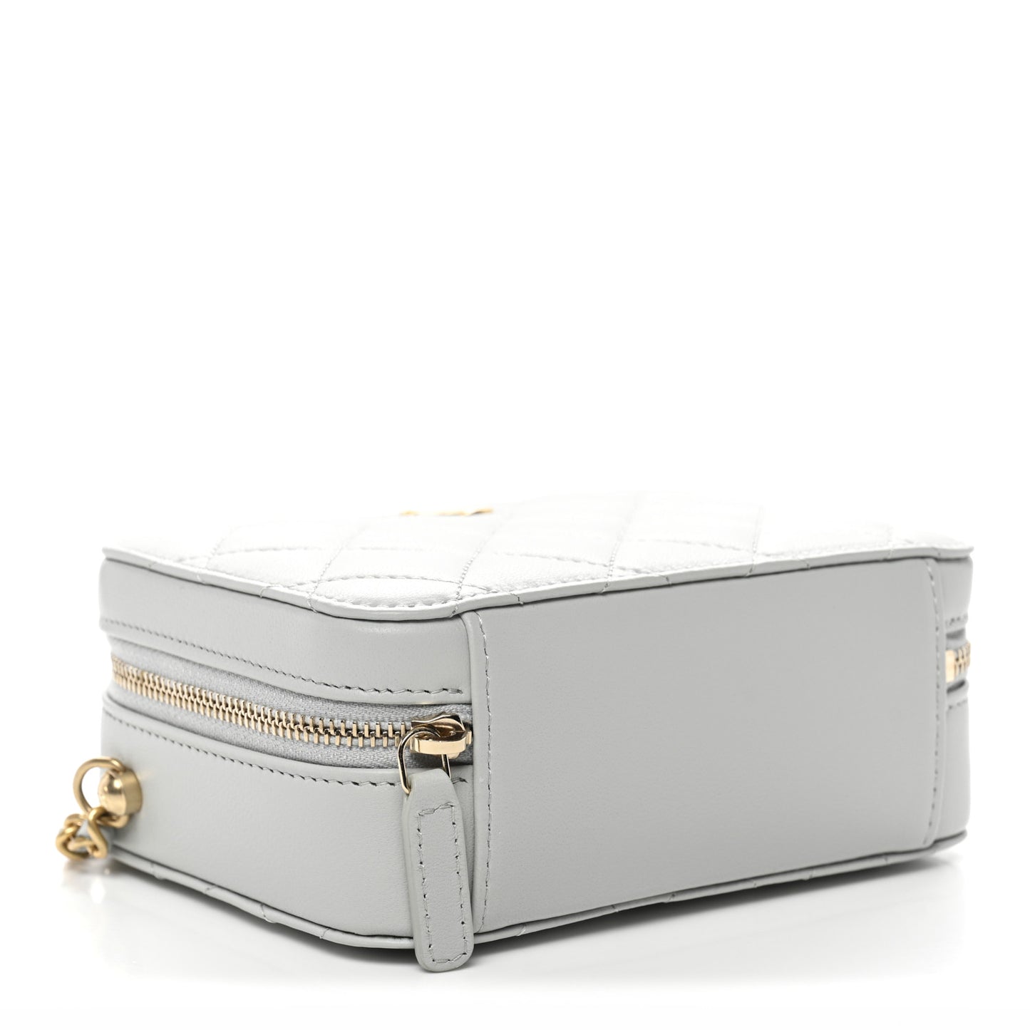 Lambskin Quilted CC Pearl Crush Camera Case Grey