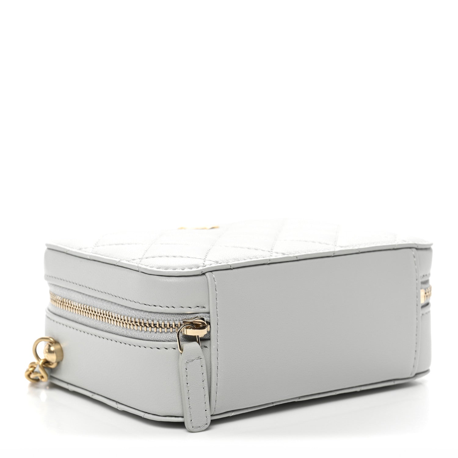 Chanel Lambskin Quilted CC Pearl Crush Camera Case Grey 4 of 11
