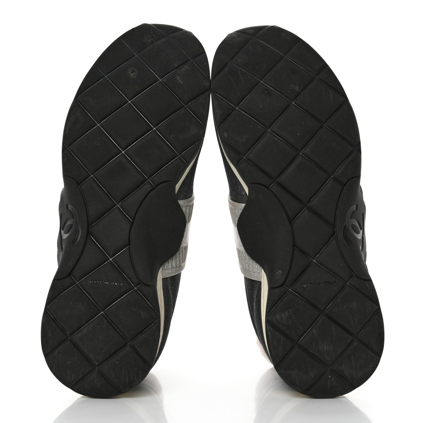 Glitter Stretch Fabric CC Sneakers 39 Grey Black