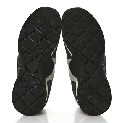 Chanel Glitter Stretch Fabric CC Sneakers 39 Grey Black 5 of 10