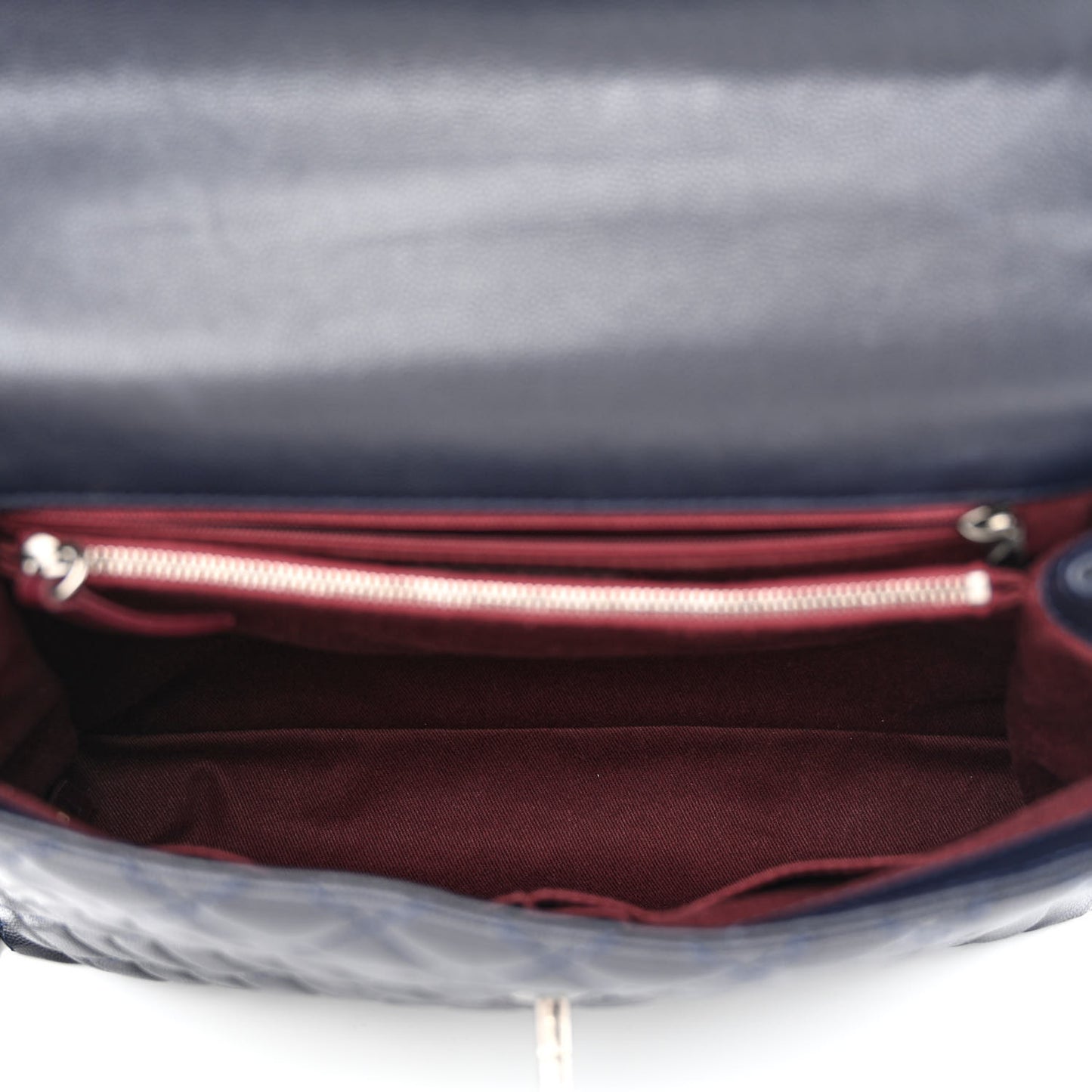 Caviar Quilted Large Coco Handle Flap Navy