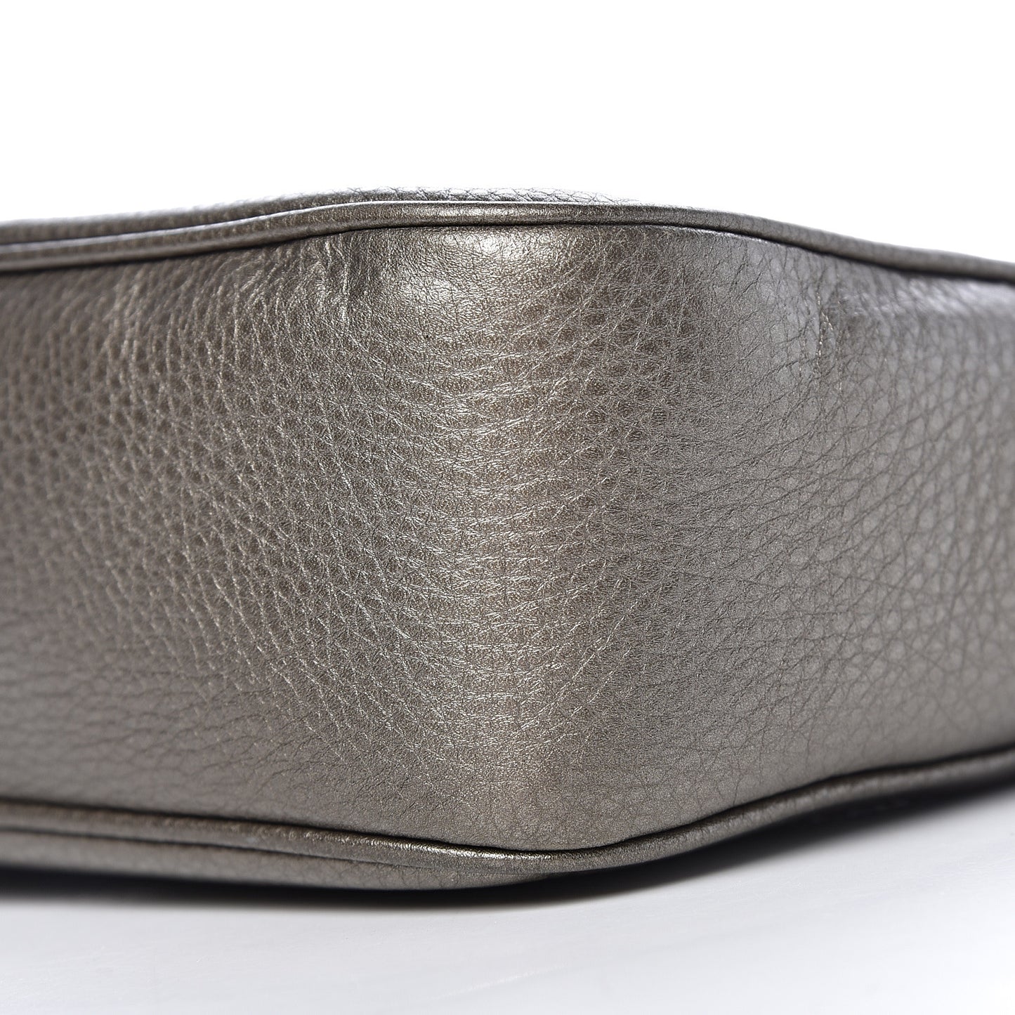Metallic Pebbled Calfskin Small Soho Disco Bag Sasso
