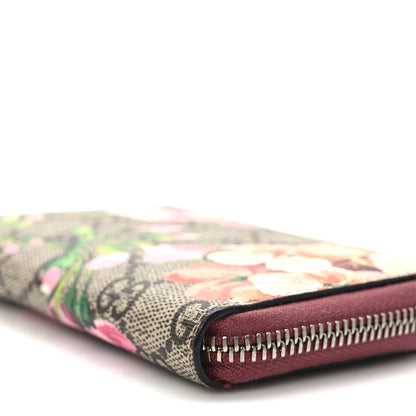 Gucci GG Supreme Monogram Blooms Zip Around Card Case Wallet Beige Multicolor Dry Rose 8 of 8