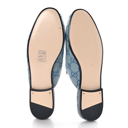 Gucci Canvas GG Monogram Nappa Womens Princetown Slippers 37 Porcelain Light Blue Dark Porcelain Light Blue 5 of 9