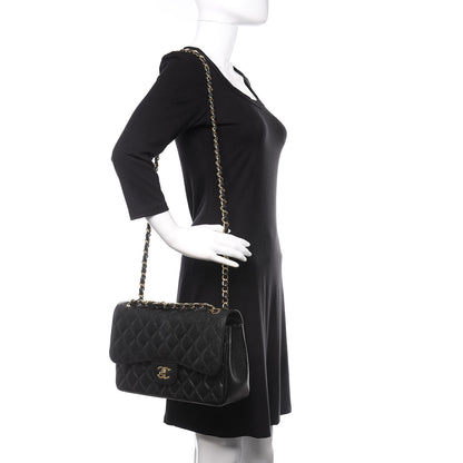 Chanel Caviar Quilted Jumbo Double Flap Black 2 of 11