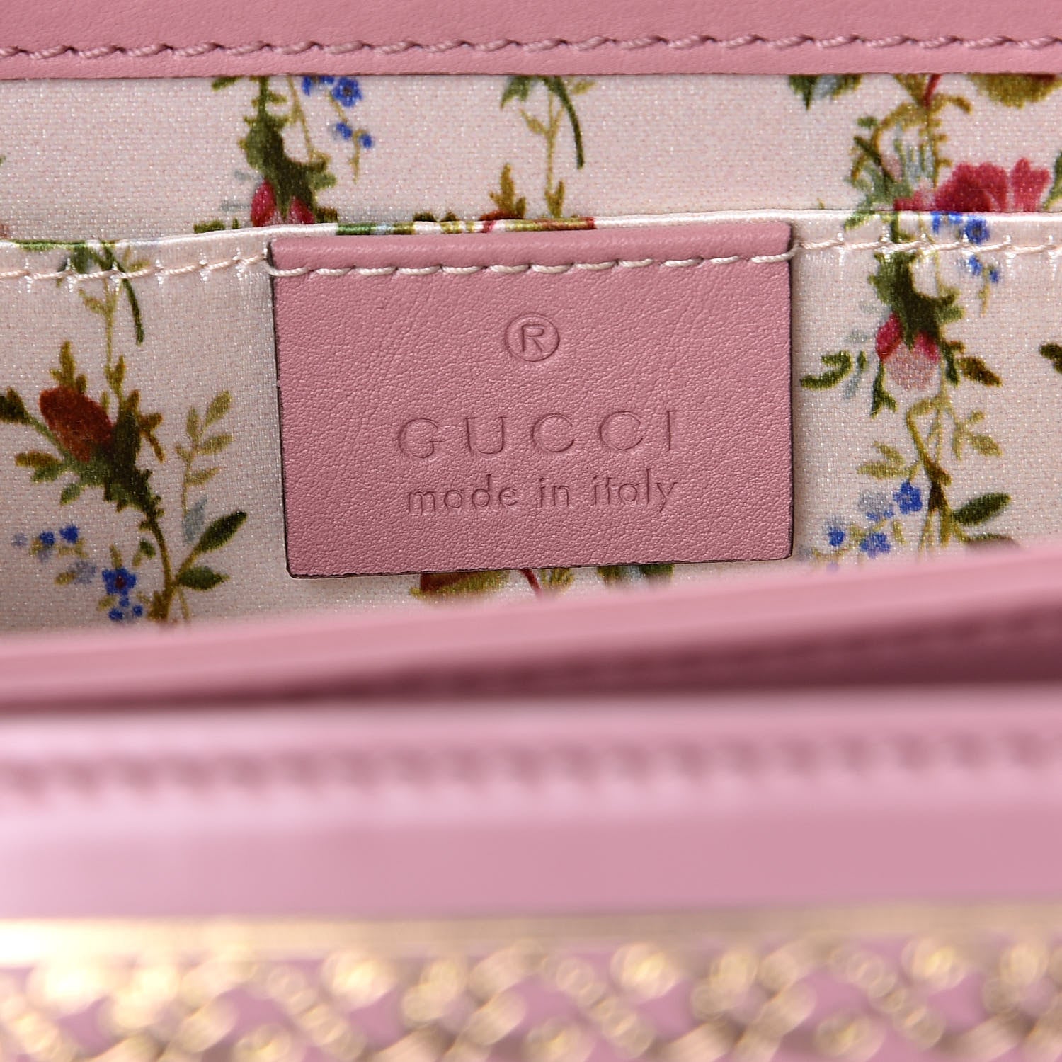 Gucci Calfskin Bamboo Crystal Mini Thiara Top Handle Bag Carmine Rose Gold 6 of 10