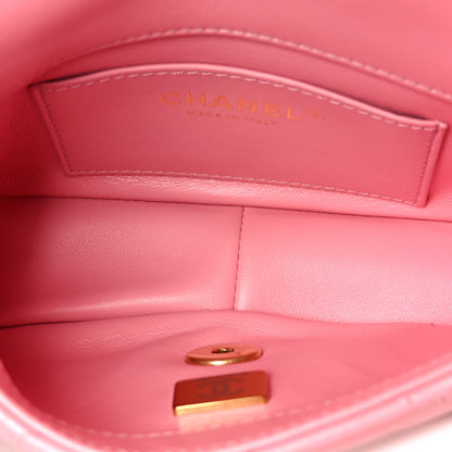 Chanel Lambskin Wenge Quilted Mini Fashion Wood Square Flap Pink 5 of 11