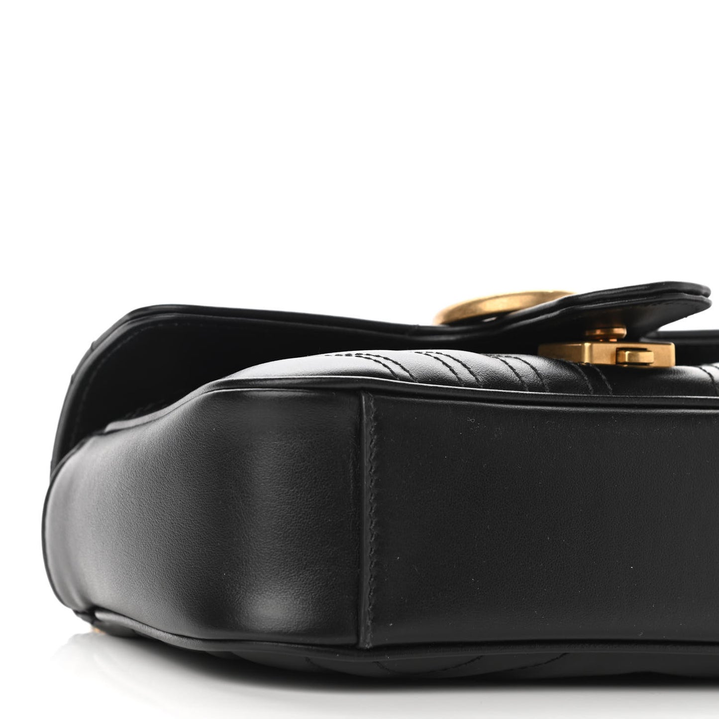 Calfskin Matelasse Mini GG Marmont Shoulder Bag Black