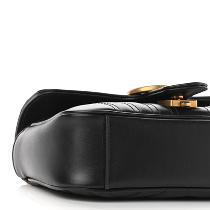 Gucci Calfskin Matelasse Mini GG Marmont Shoulder Bag Black 10 of 12