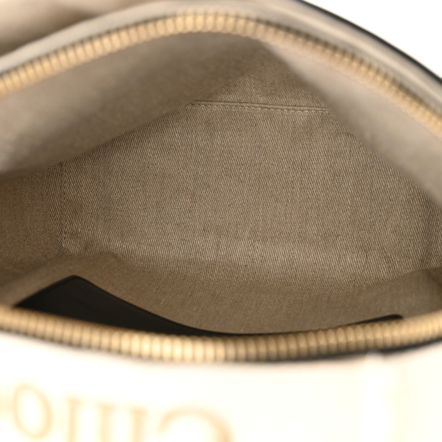 Chloe Canvas Logo Embroidered Woody Backpack Sand 1675098