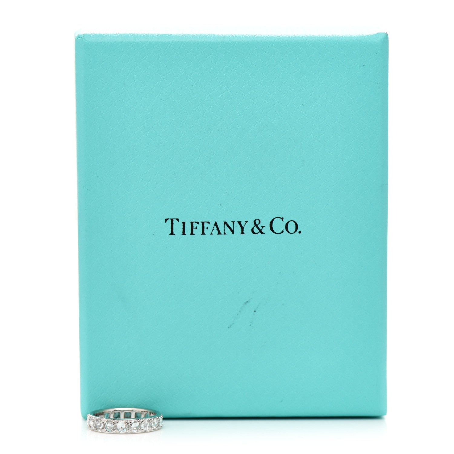 Tiffany 18K White Gold Diamond Metro Rose Cut Eternity Band Ring 48 4.5 6 of 6