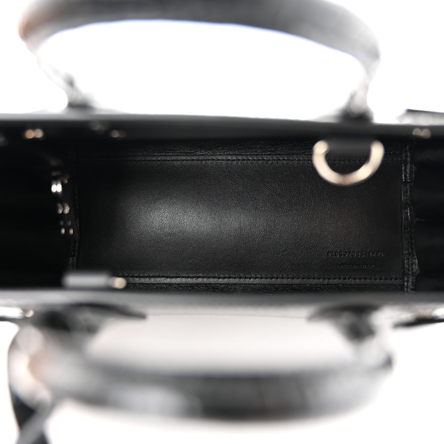 Calfskin Crocodile Embossed Nano Sac De Jour Black