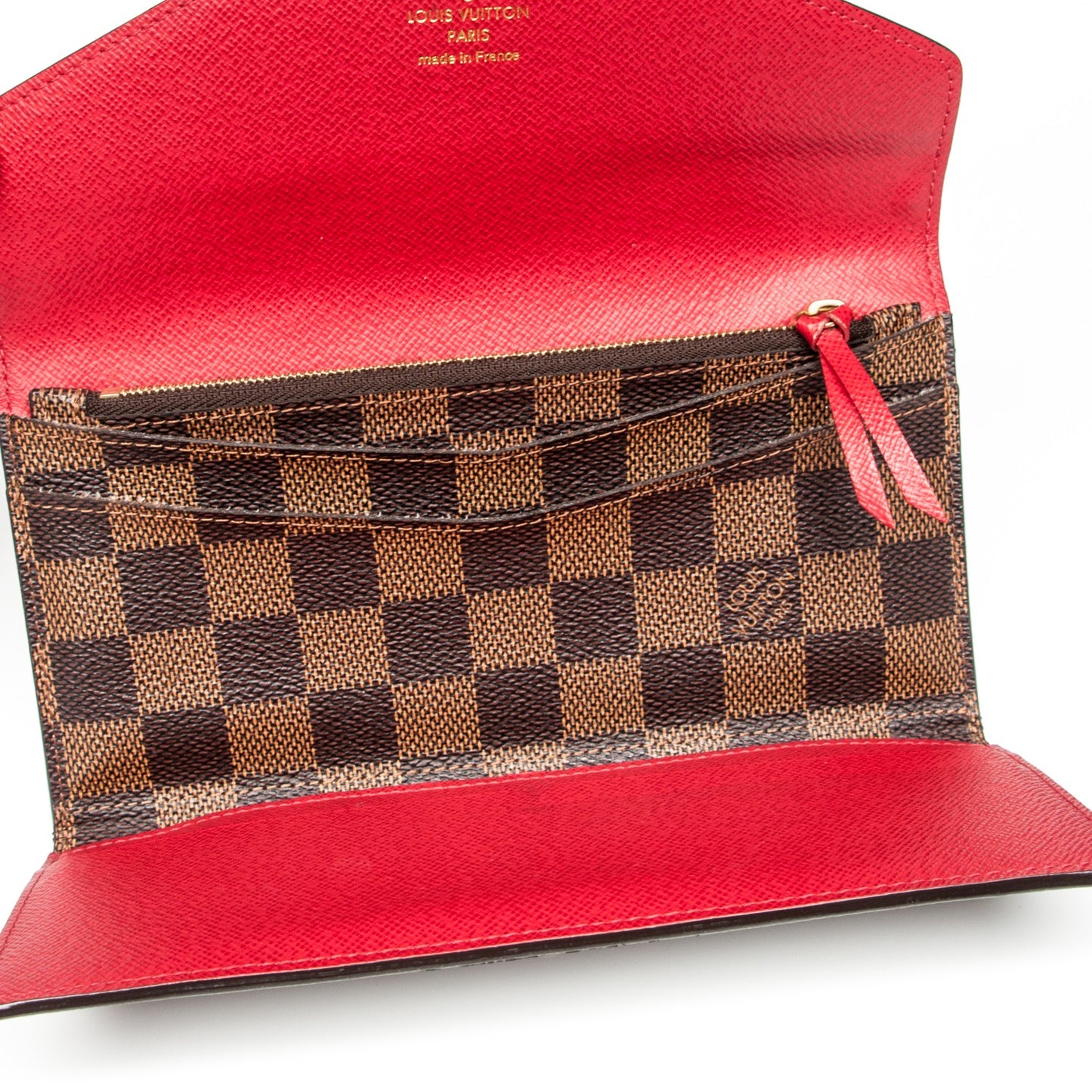 Damier Ebene Josephine Wallet Red