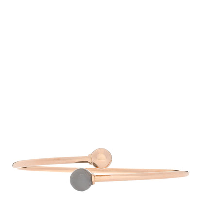 Tiffany 18K Rose Gold Gray Moonstone 8mm HardWear Ball Bypass Bracelet 1 of 3