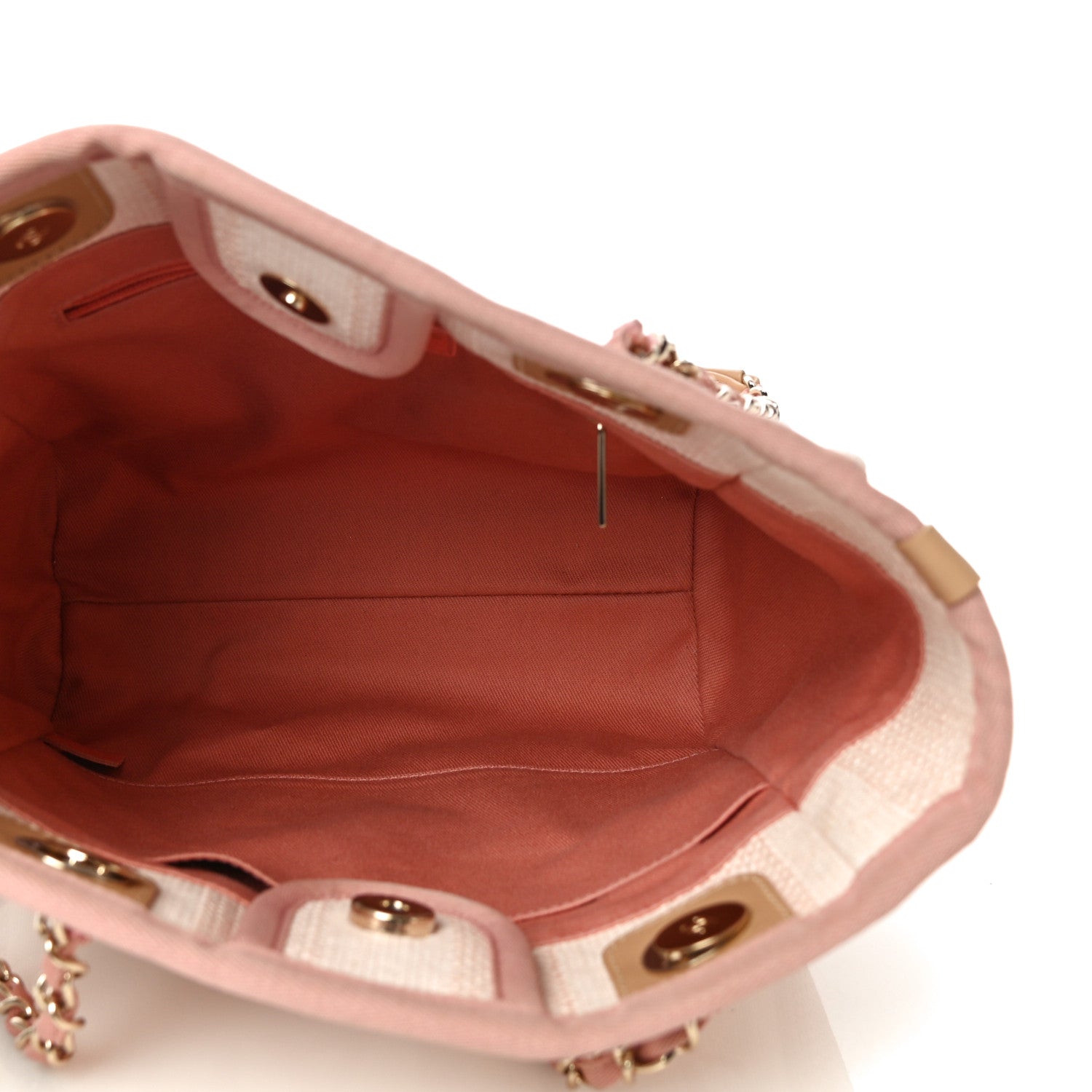 Chanel Mixed Fibers Calfskin Striped Mini Deauville Tote Pink 7 of 11