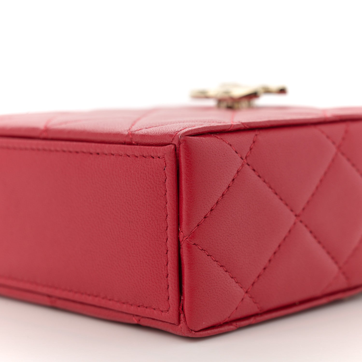 Chanel Lambskin Quilted Small Box With Chain Red 11 of 11