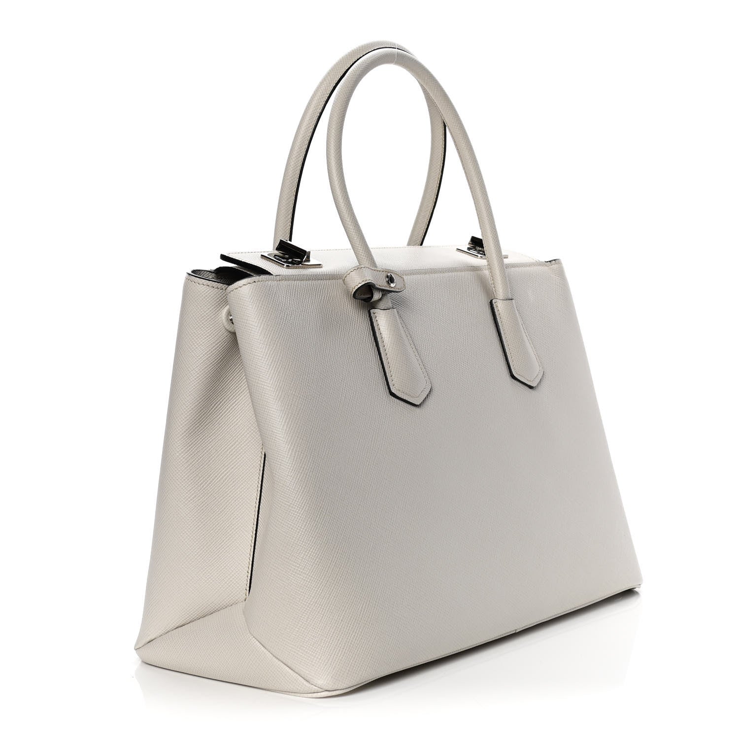 Prada Saffiano Cuir Twin Tote Talco 2 of 8