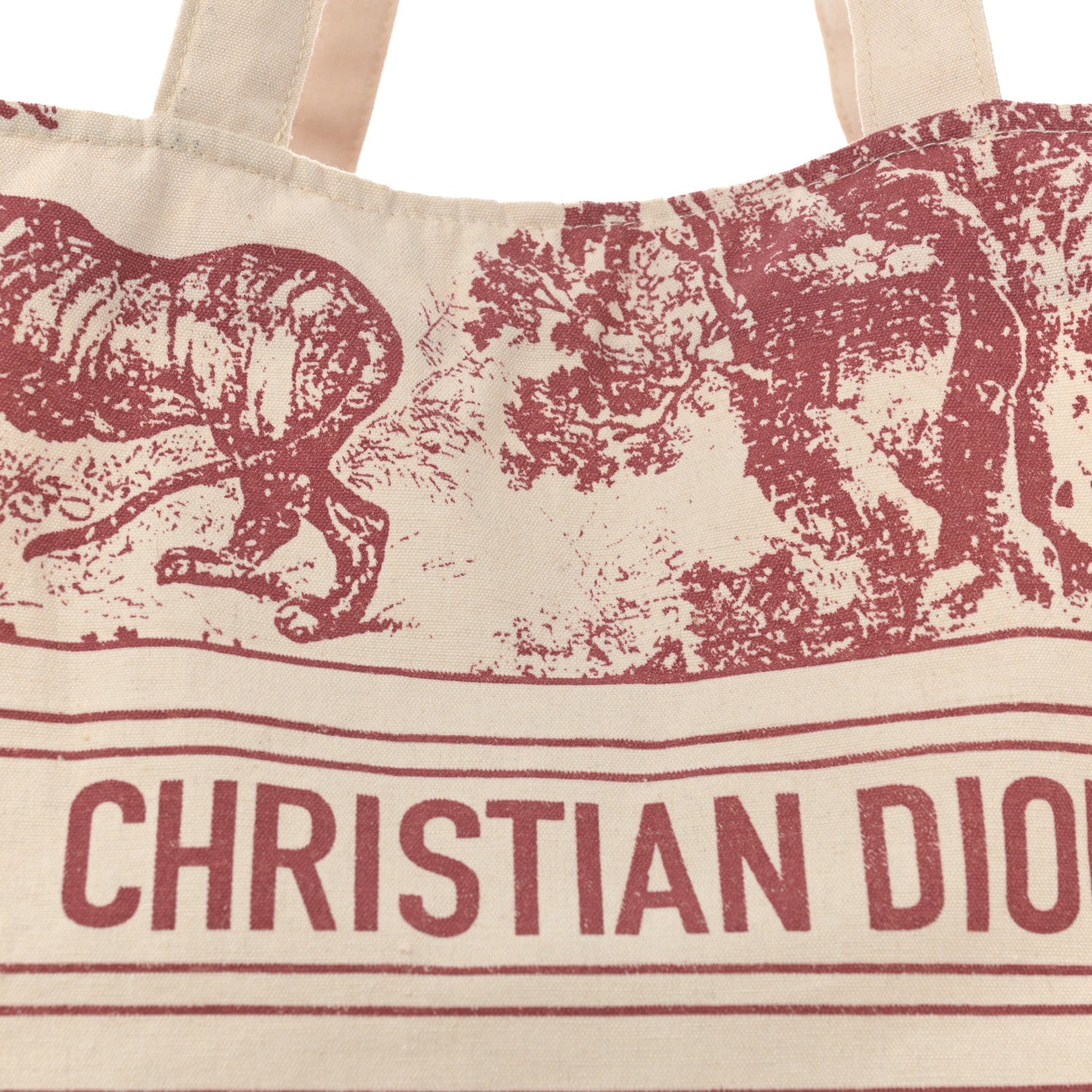 Christian Dior Straw Dioriviera Tote Red 8 of 14