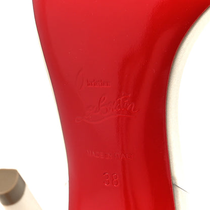 Christian Louboutin Satin Crystal PVC Astrinodo 100 Sandals 38 Ivory 6 of 7