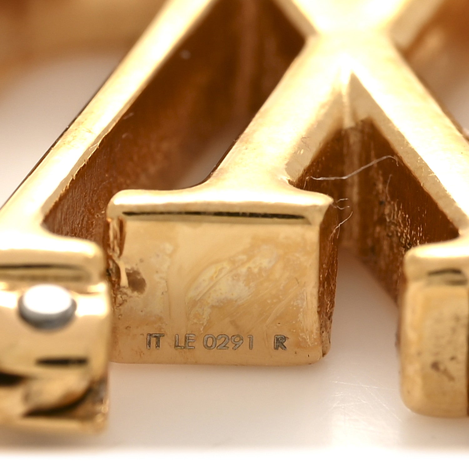 Louis Vuitton Metal Small Louise Hoop Earrings Gold 4 of 5