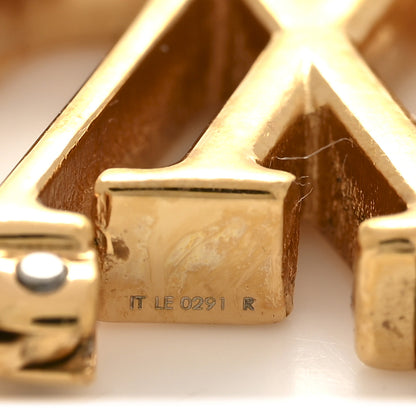 Louis Vuitton Metal Small Louise Hoop Earrings Gold 4 of 5