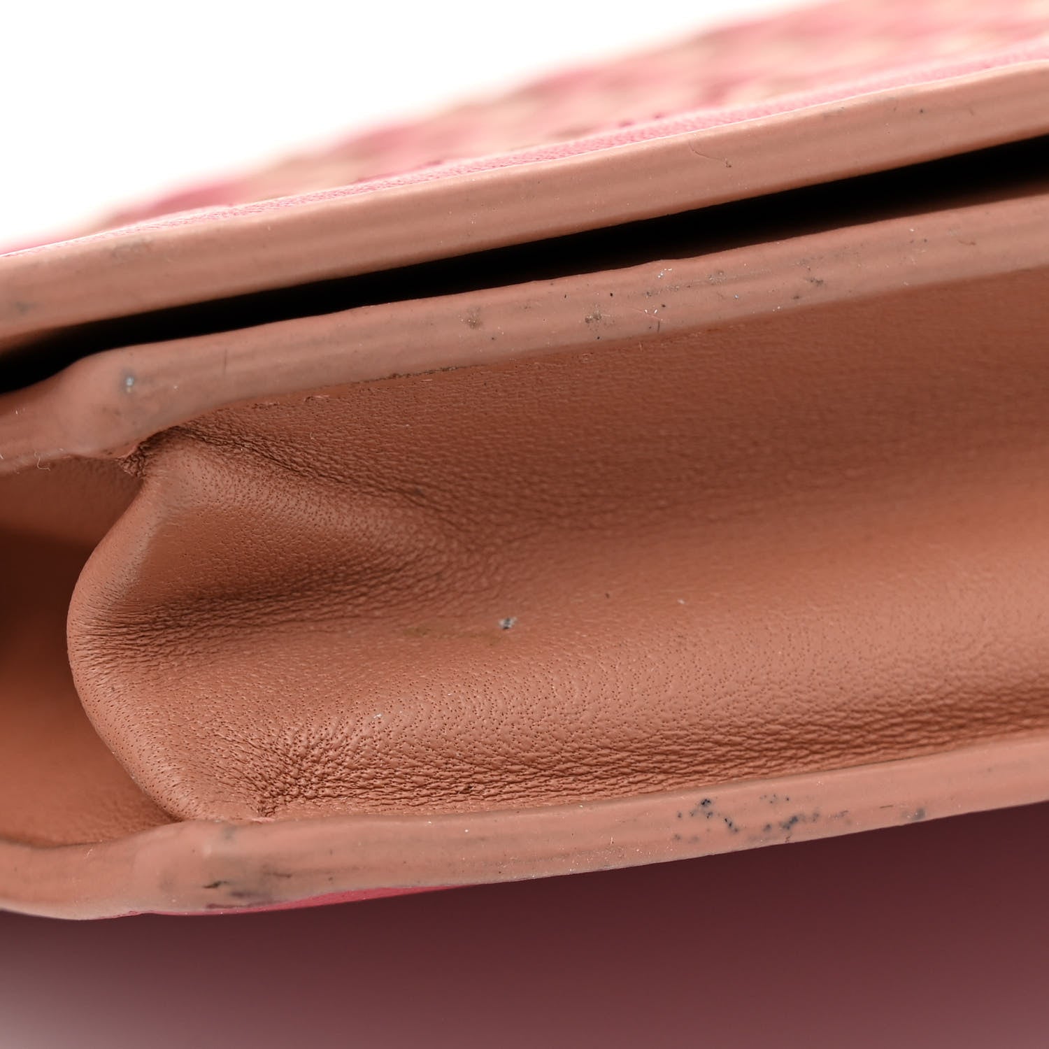 Bottega Veneta Nappa Intrecciato Checker Chain Wallet Beige Red 14 of 15