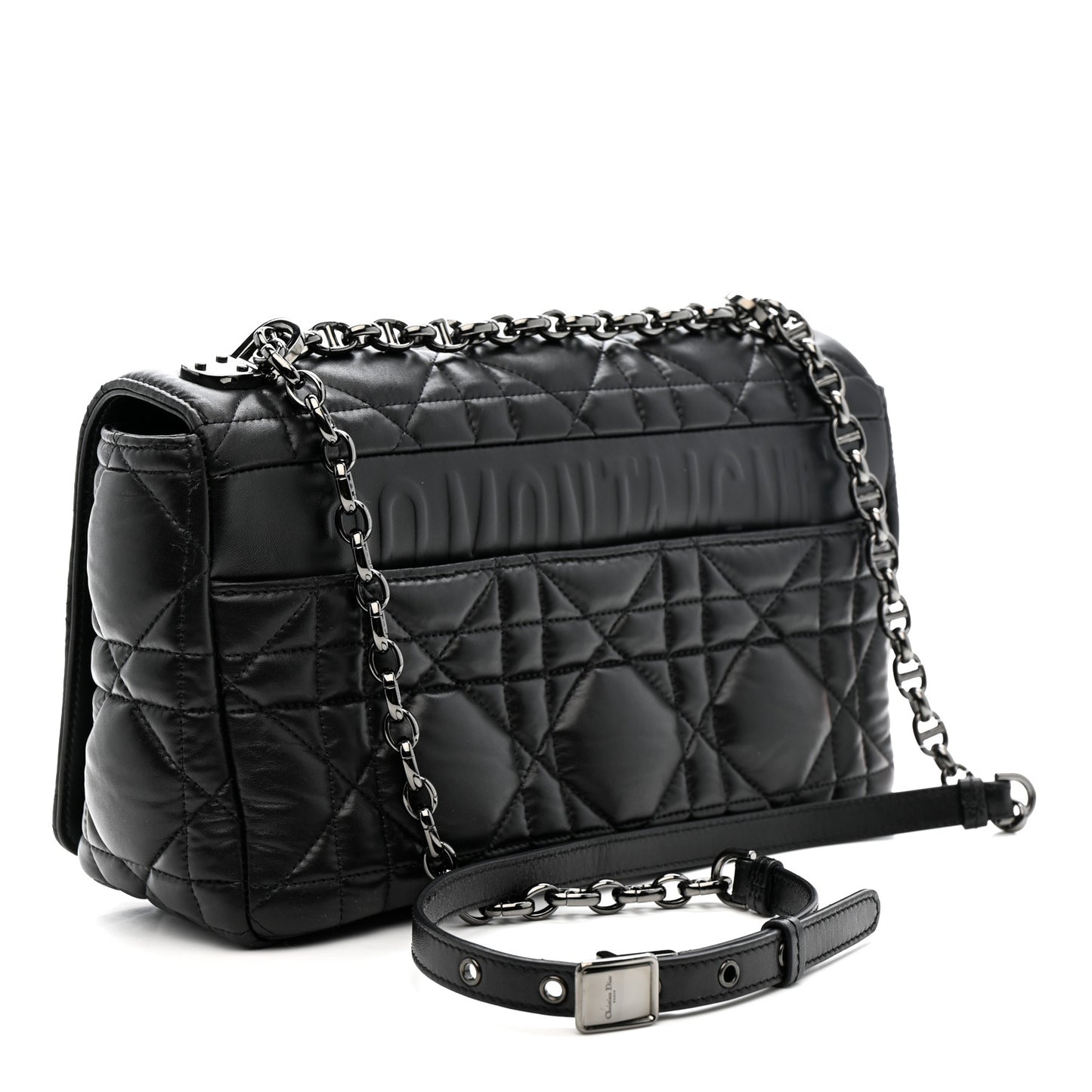 Calfskin Macrocannage Large Caro Bag Black