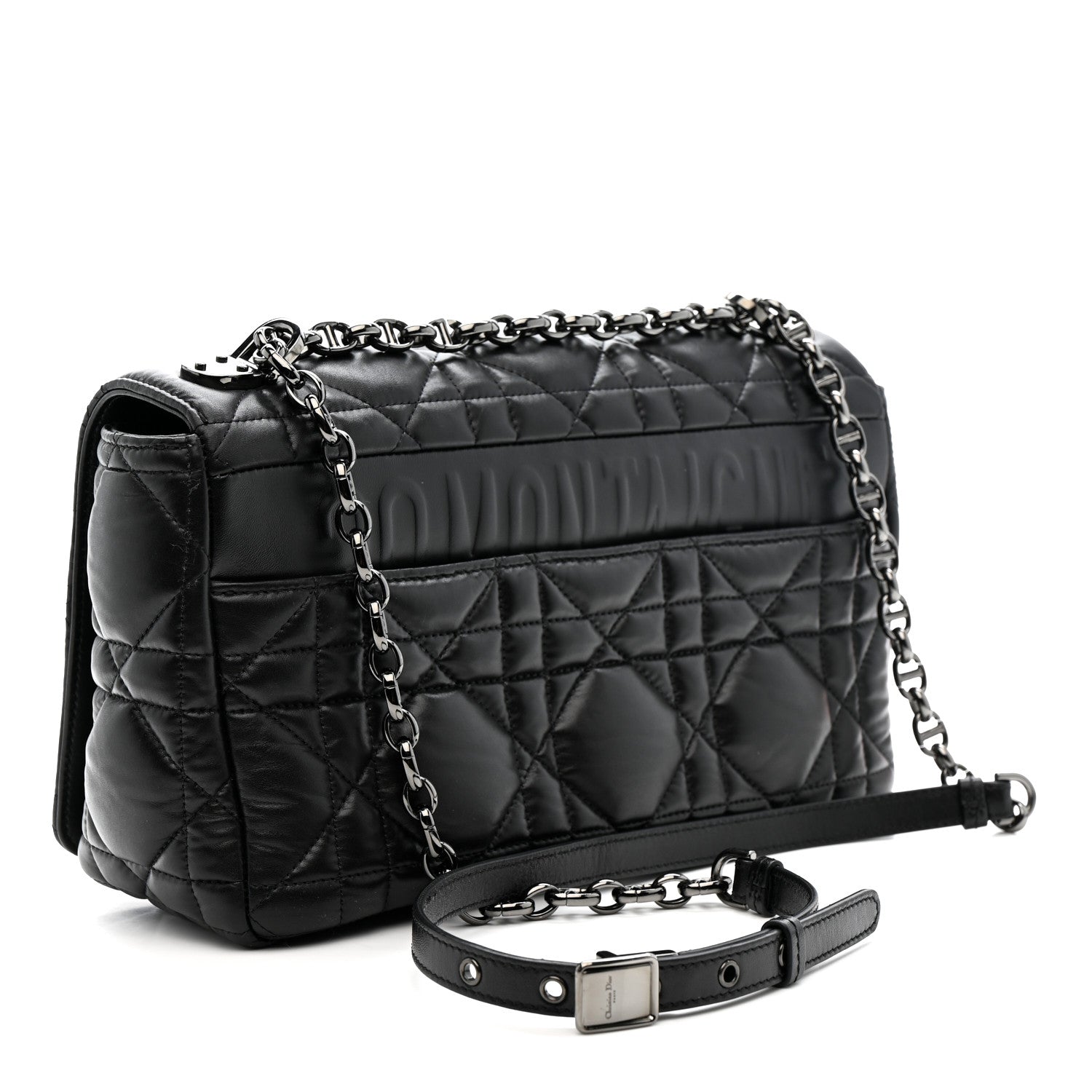 Christian Dior Calfskin Macrocannage Large Caro Bag Black 3 of 10