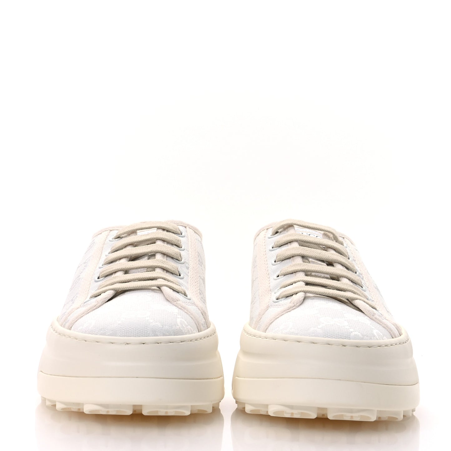 GG Monogram Womens 1977 Tennis Platform 52mm Sneakers 40.5 Great White Mystic White
