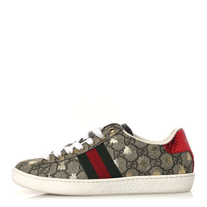Gucci GG Supreme Monogram Bees Ayers Web Womens Ace Sneakers 36 Beige Oro Green Red 1 of 11