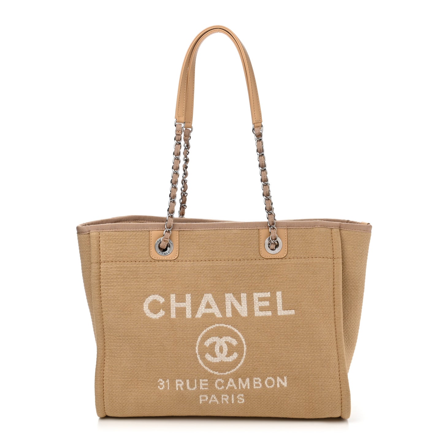 Mixed Fibers Small Deauville Tote Beige