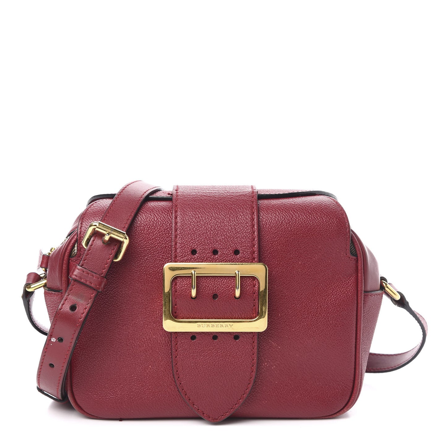 Soft Grain Calfskin Small Buckle Zip Bag Parade Red