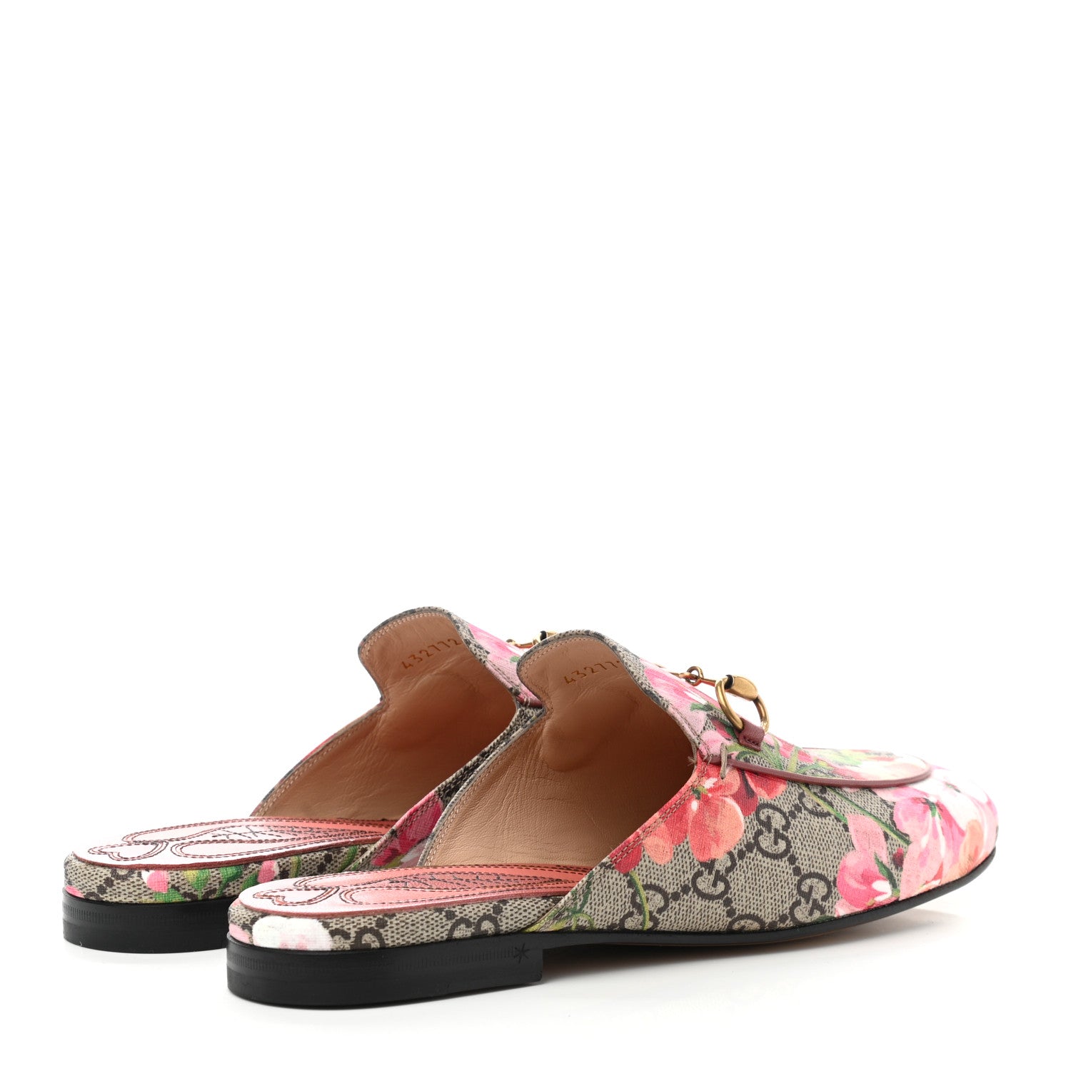 Gucci GG Supreme Monogram Blooms Womens Princetown Slippers 36 Beige Multicolor Dry Rose 4 of 9