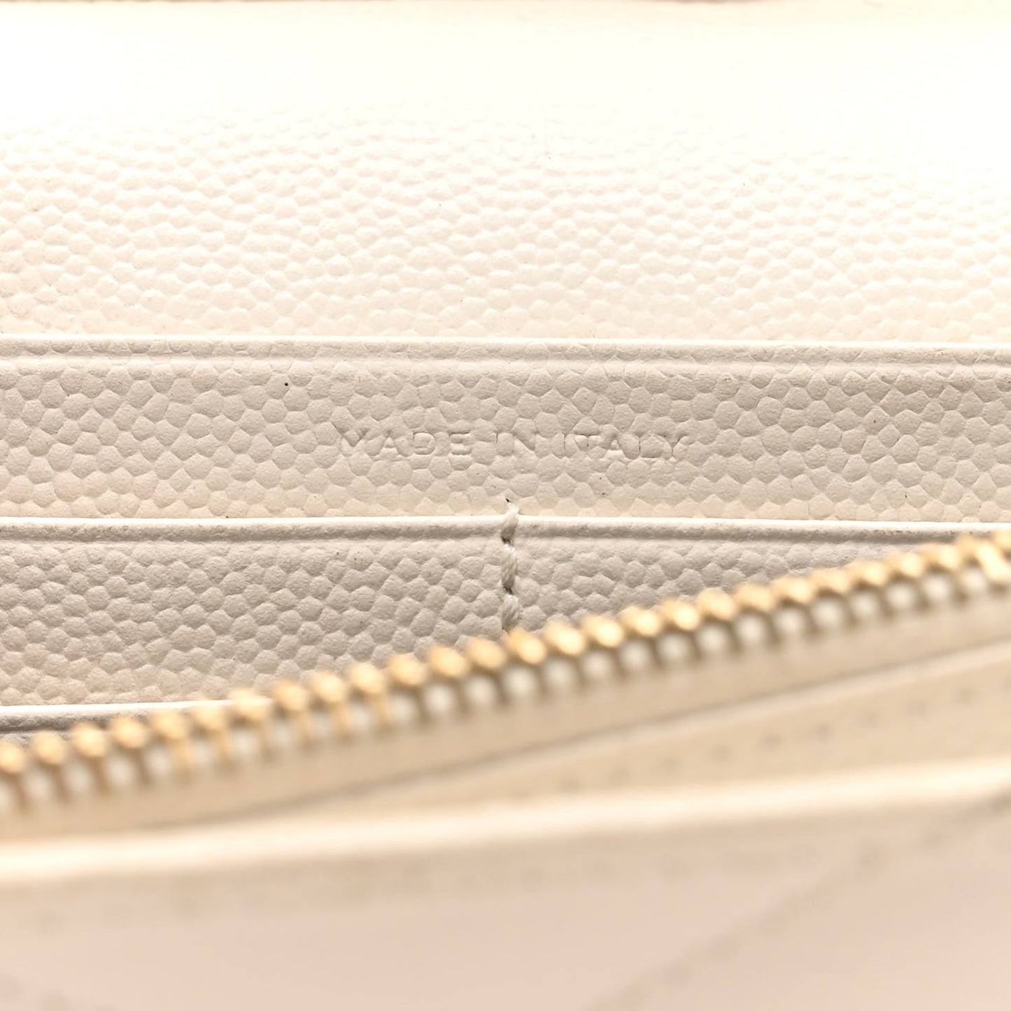Grain De Poudre Matelasse Chevron Monogram Chain Wallet White