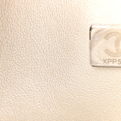 Chanel Metallic Goatskin Quilted Ombre Medium Double Flap Grey Green 8 of 11