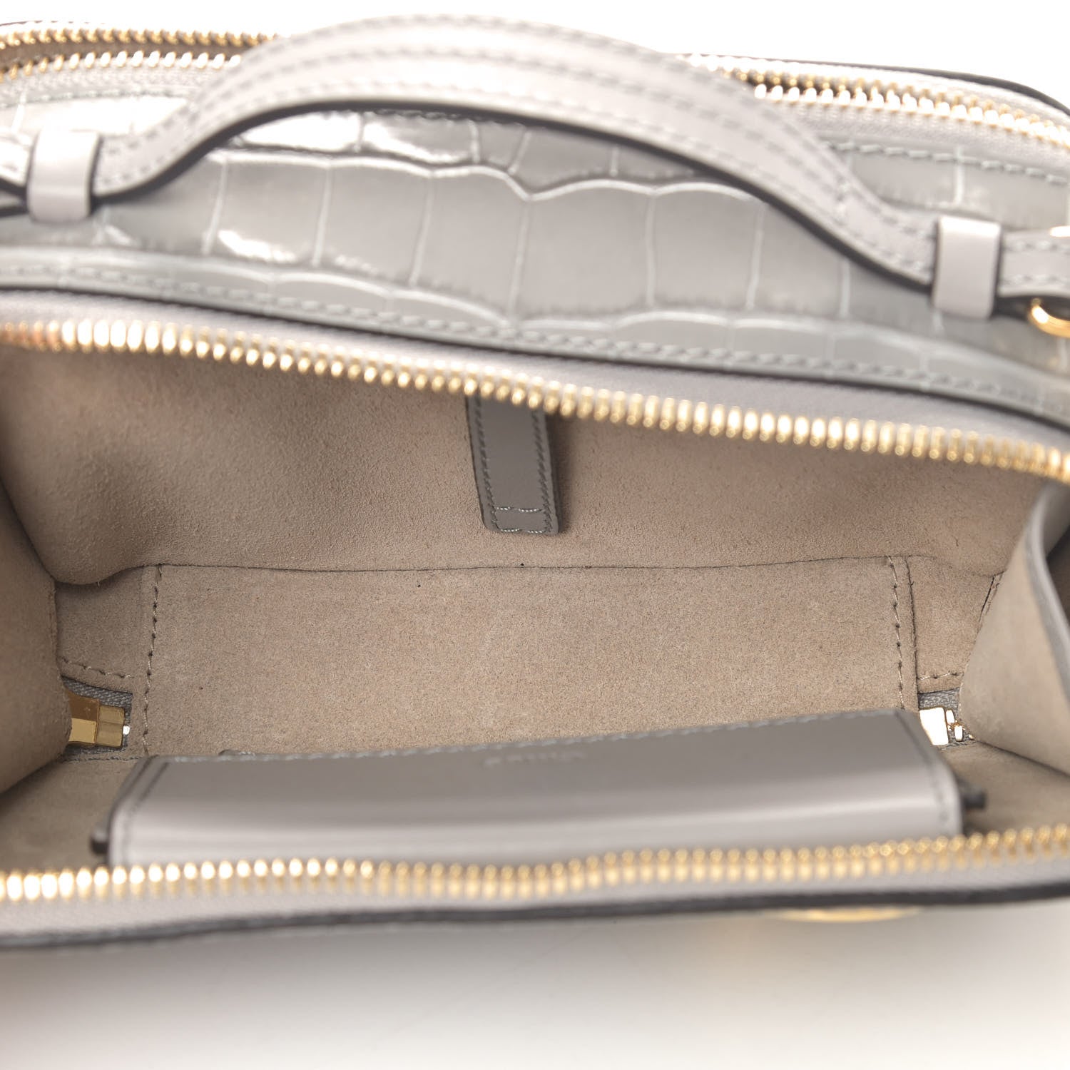 Chloe Calfskin Crocodile Embossed Mini C Vanity Bag Stormy Grey 6 of 11