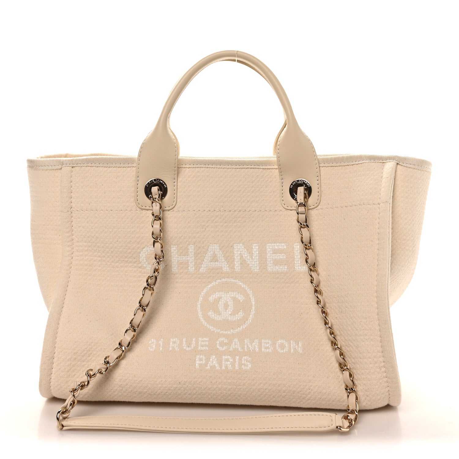 Chanel Mixed Fibers Small Deauville Tote White 1 of 10